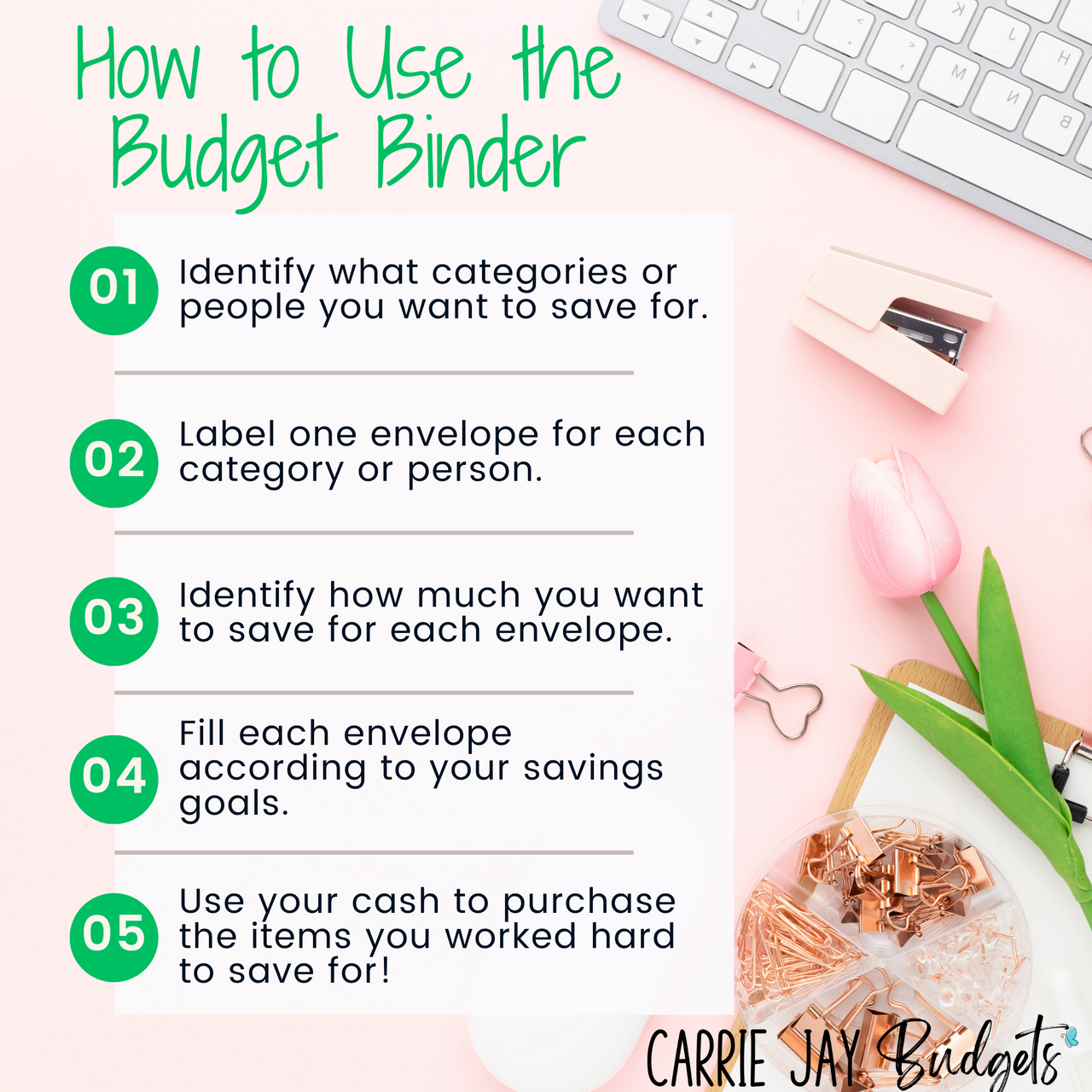 Beige Leaves Budget Binder with Custom Cash Envelopes