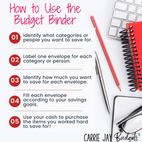 Thumbnail for Red Budget Binder with Custom Cash Envelopes