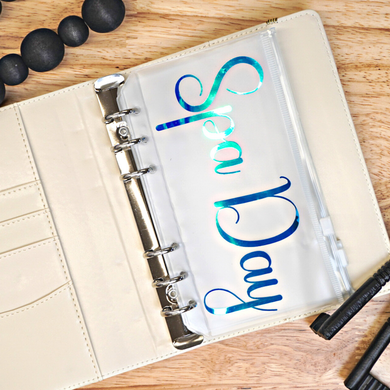 Beige Leaves Budget Binder with Custom Cash Envelopes