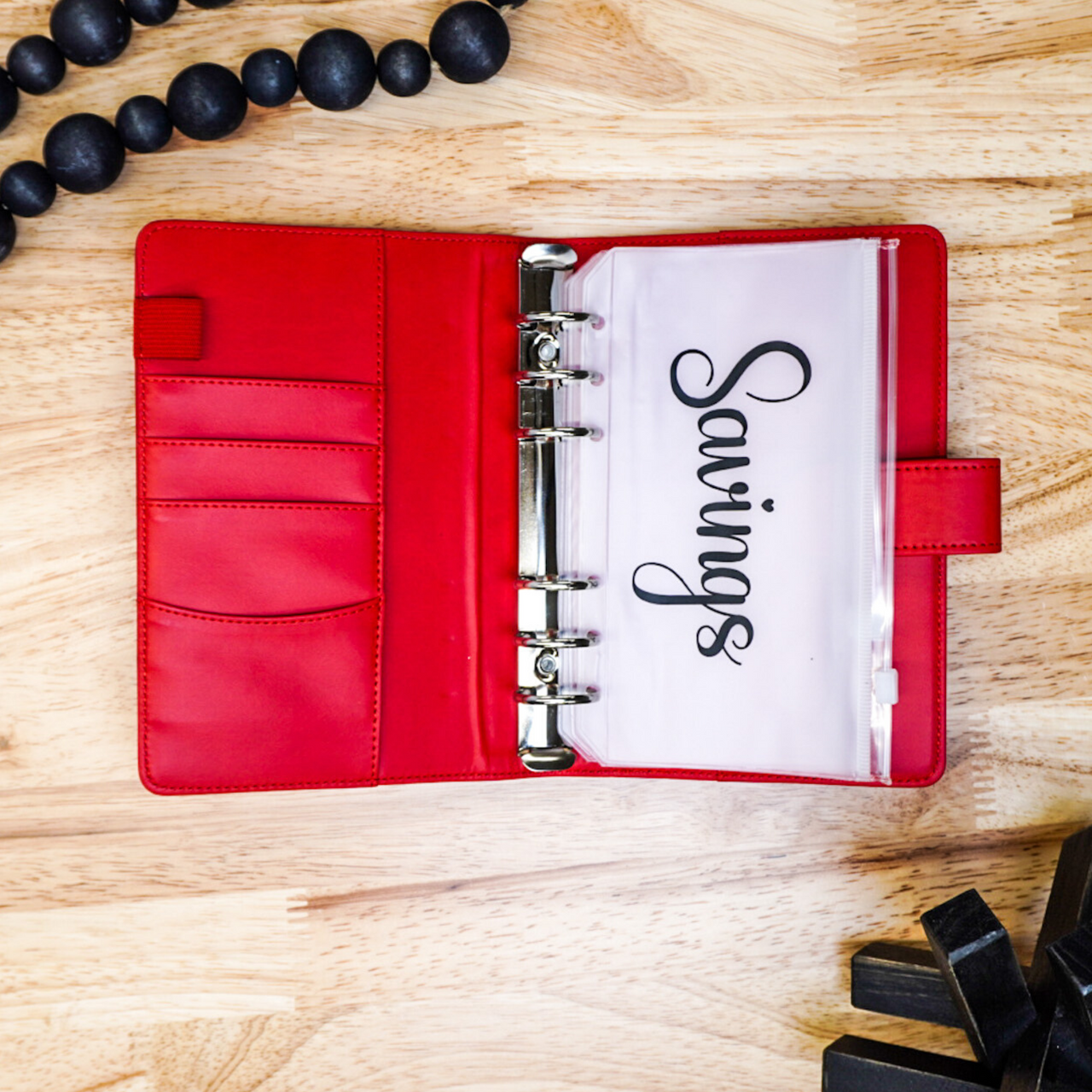 Red Budget Binder with Custom Cash Envelopes