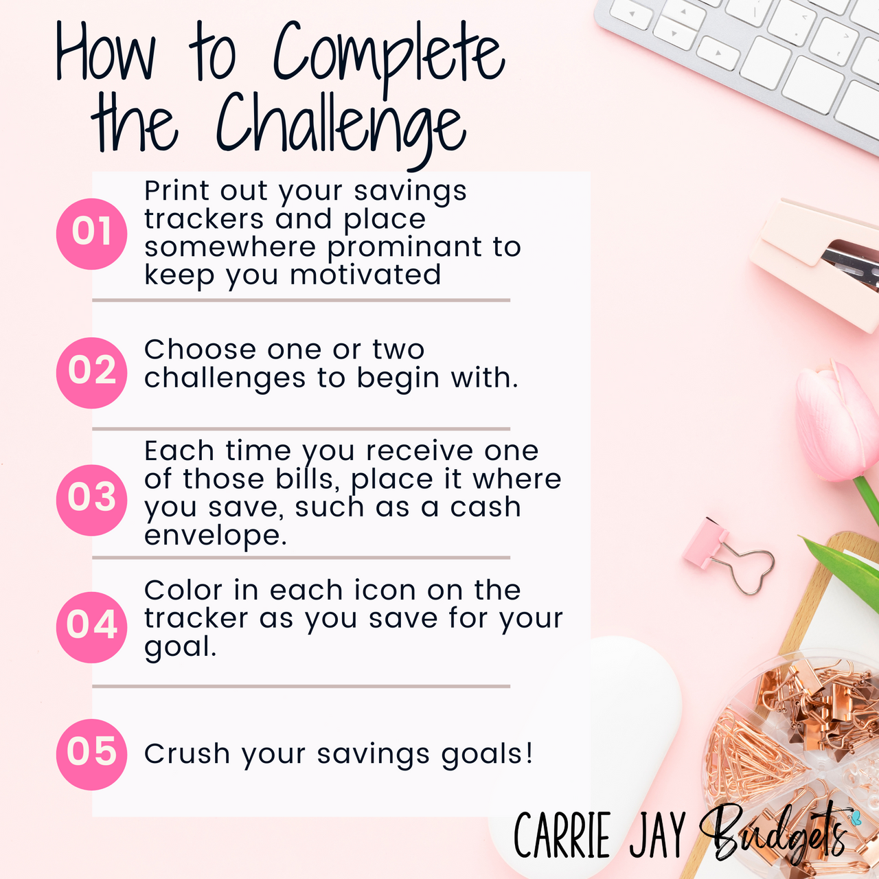Floral Dollar Bill Savings Challenge Trackers Fits A6 Budget Binders