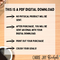 Thumbnail for Floral Dollar Bill Savings Challenge Trackers Fits A6 Budget Binders