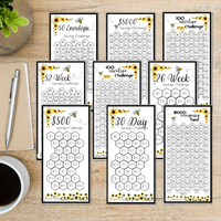 Thumbnail for Beige Leaves A6 Savings Challenge Starter Set