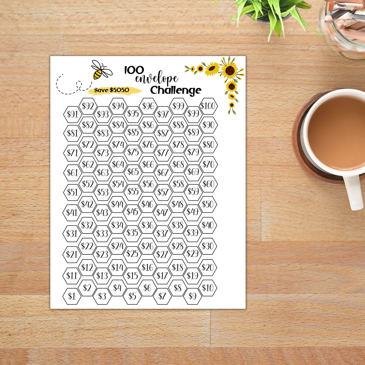 100 Envelope Challenge Tracker