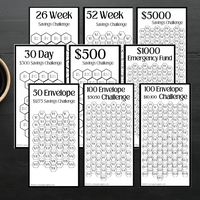 Thumbnail for Beige Leaves A6 Savings Challenge Starter Set