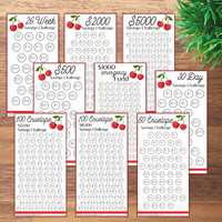 Thumbnail for Beige Leaves A6 Savings Challenge Starter Set