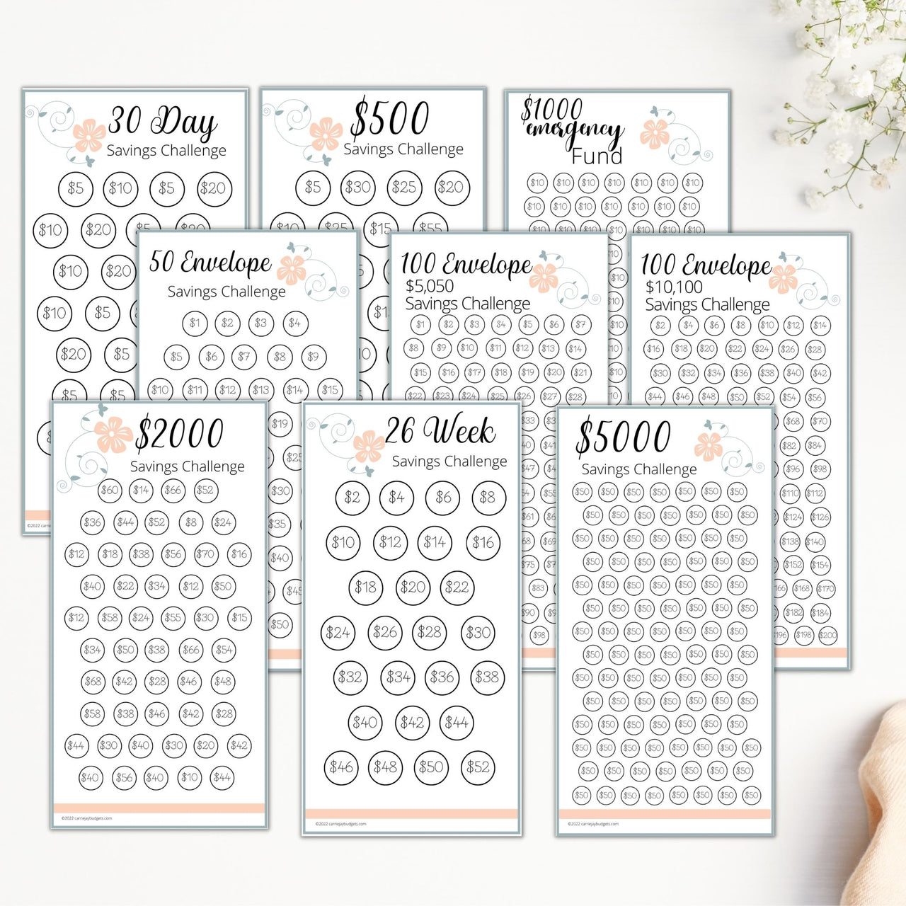 Cherry A6 Savings Challenge Starter Set