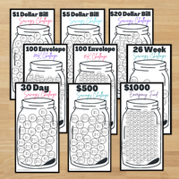 Thumbnail for Beige Leaves A6 Savings Challenge Starter Set